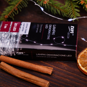 Lampki dekoracyjne 20LED (zimne/białe) 1metr RAVI